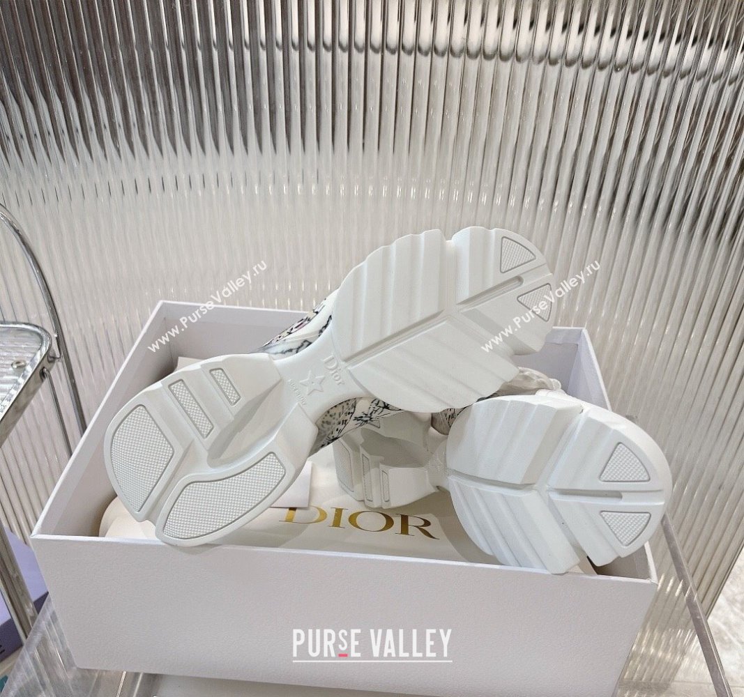 Dior D-Connect Sneaker in White Dragonfly Printed Technical Fabric 2024 0905 (MD-240905043)