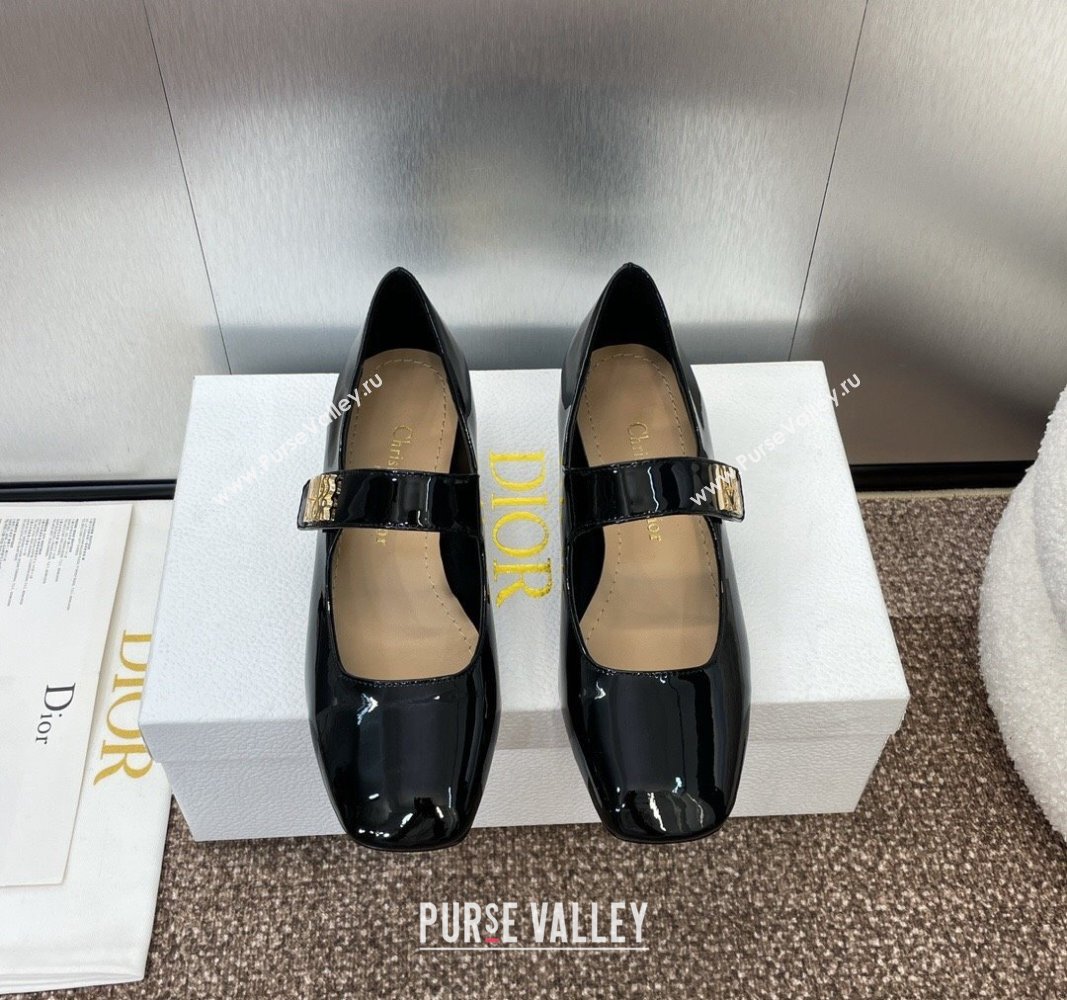 Dior Miss Dior Mary Janes Pump 3.5cm in Patent Calfskin Black 2024 (SS-240904127)