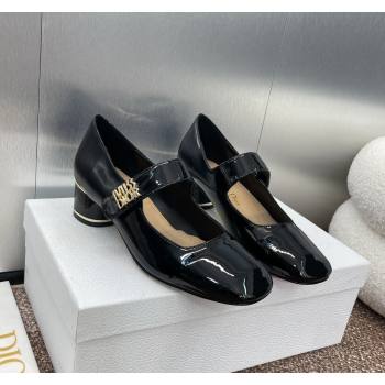 Dior Miss Dior Mary Janes Pump 3.5cm in Patent Calfskin Black 2024 (SS-240904127)