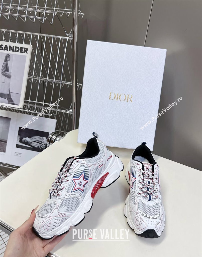 Dior Chrono Sneakers 4cm in Mesh with Leather-Effect Panels and Star White 2024 (MD-240905053)