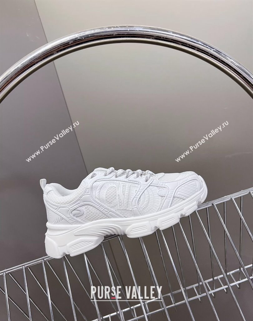 Dior Chrono Sneakers 4cm in Mesh with Leather-Effect Panels All White 2024 (MD-240905054)