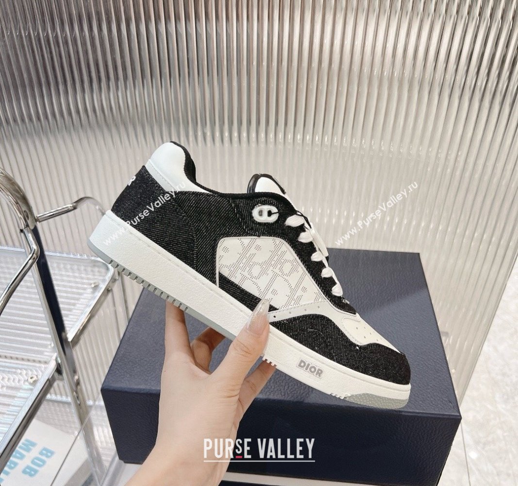 Dior B27 Low-Top Sneakers in Black Denim and Oblique Galaxy Leather 2024 0905 (MD-240905055)