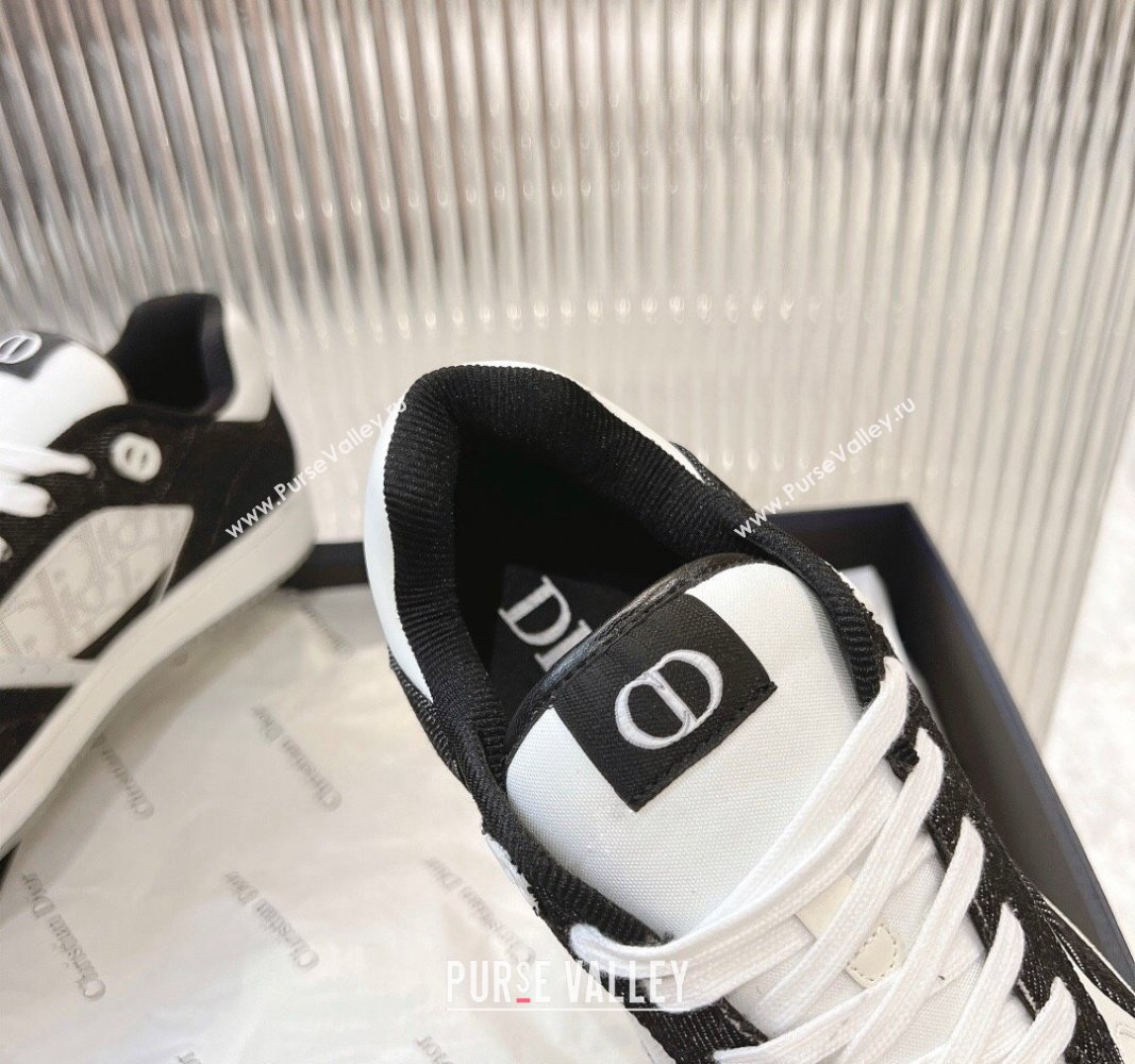 Dior B27 Low-Top Sneakers in Black Denim and Oblique Galaxy Leather 2024 0905 (MD-240905055)