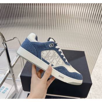 Dior B27 Low-Top Sneakers in Blue Denim and Oblique Galaxy Leather 2024 0905 (MD-240905056)