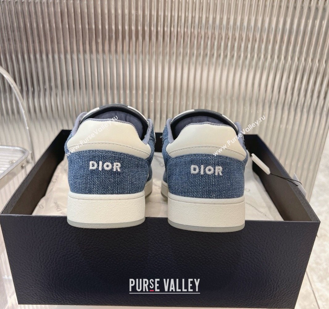 Dior B27 Low-Top Sneakers in Blue Denim and Oblique Galaxy Leather 2024 0905 (MD-240905056)