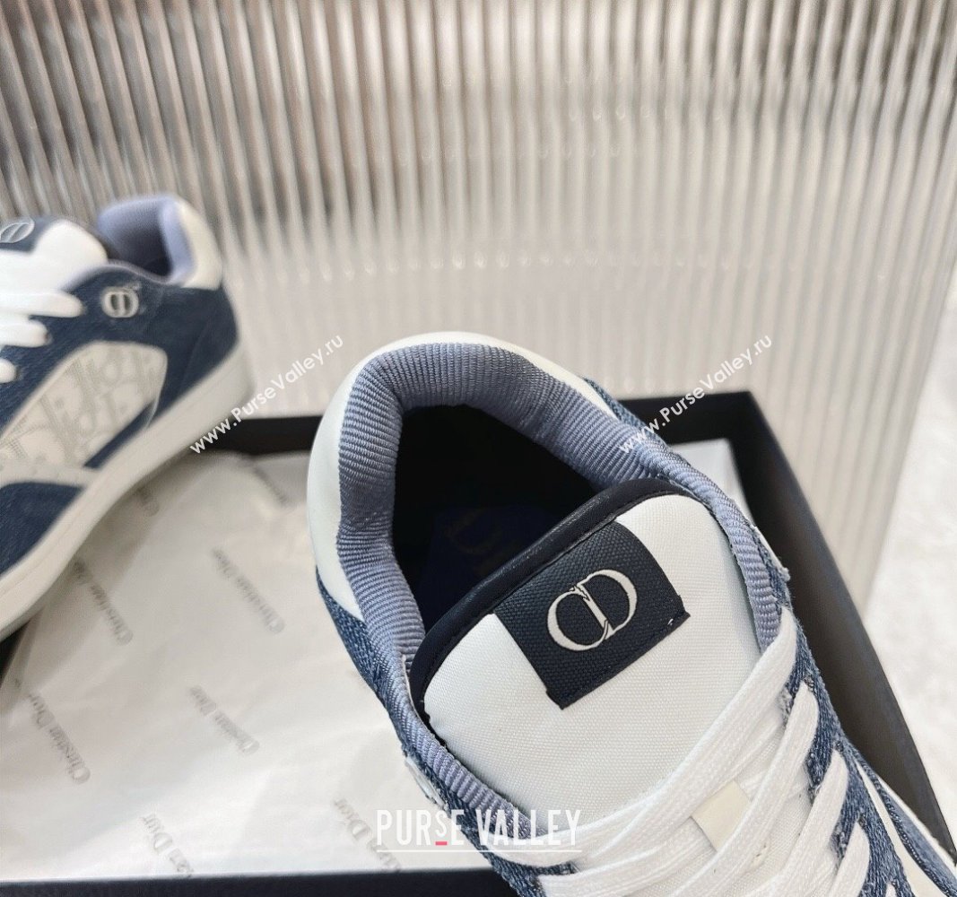 Dior B27 Low-Top Sneakers in Blue Denim and Oblique Galaxy Leather 2024 0905 (MD-240905056)