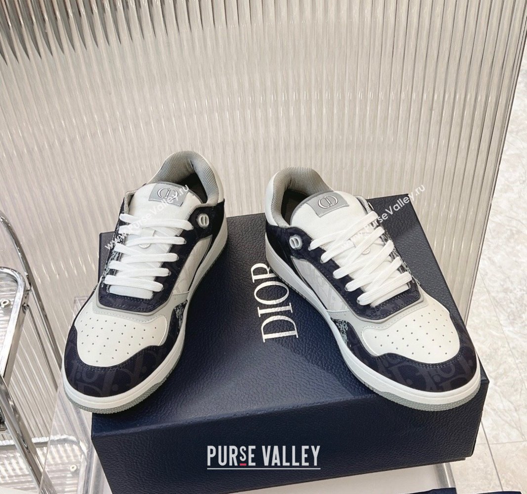 Dior B27 Low-Top Sneakers in Black Printed Canvas and Oblique Galaxy Leather 2024 0905 (MD-240905057)