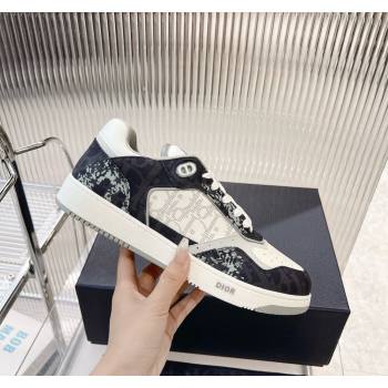 Dior B27 Low-Top Sneakers in Black Printed Canvas and Oblique Galaxy Leather 2024 0905 (MD-240905057)