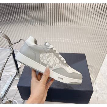 Dior B27 Low-Top Sneakers in Smooth Calfskin and Oblique Galaxy Leather Light Grey 2024 0905 (MD-240905060)