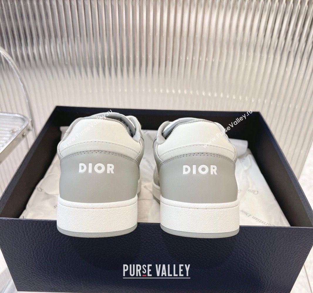 Dior B27 Low-Top Sneakers in Smooth Calfskin and Oblique Galaxy Leather Light Grey 2024 0905 (MD-240905060)