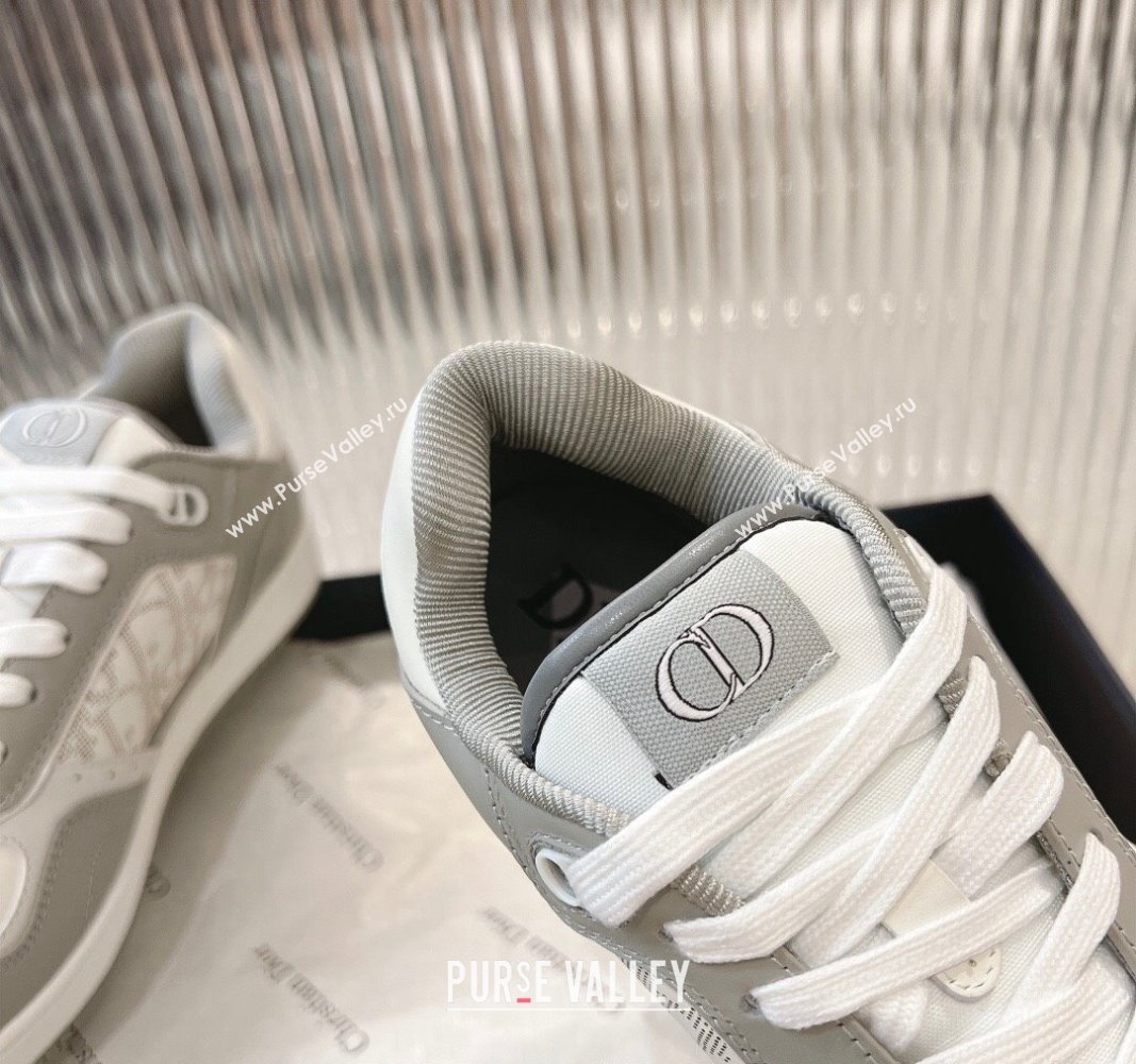 Dior B27 Low-Top Sneakers in Smooth Calfskin and Oblique Galaxy Leather Light Grey 2024 0905 (MD-240905060)