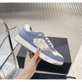 Dior B27 Low-Top Sneakers in Smooth Calfskin and Oblique Galaxy Leather Light Blue 2024 0905 (MD-240905061)