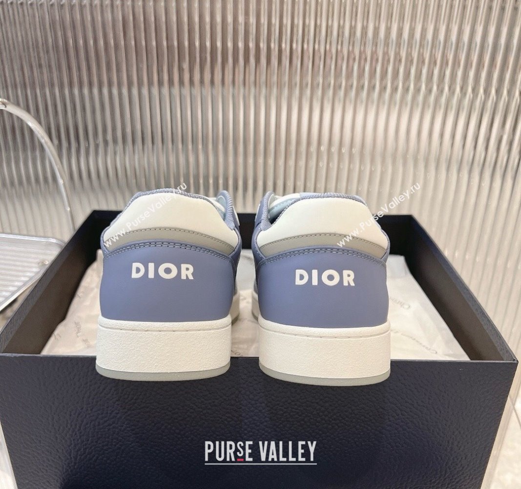 Dior B27 Low-Top Sneakers in Smooth Calfskin and Oblique Galaxy Leather Light Blue 2024 0905 (MD-240905061)