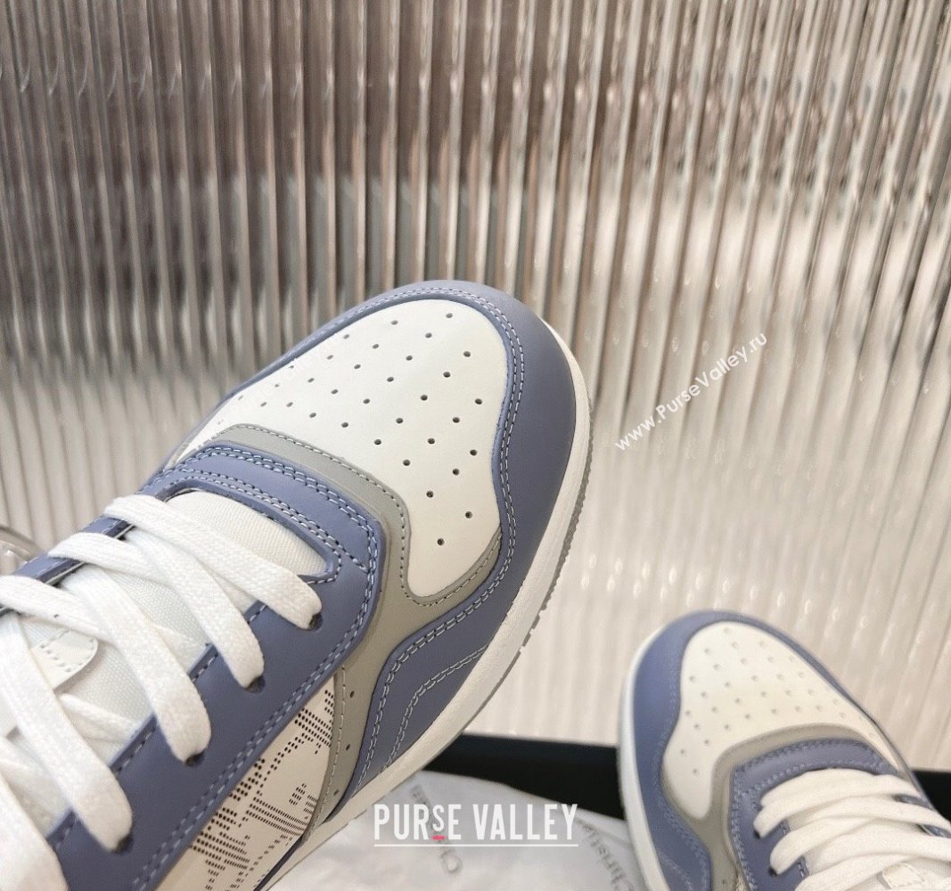 Dior B27 Low-Top Sneakers in Smooth Calfskin and Oblique Galaxy Leather Light Blue 2024 0905 (MD-240905061)