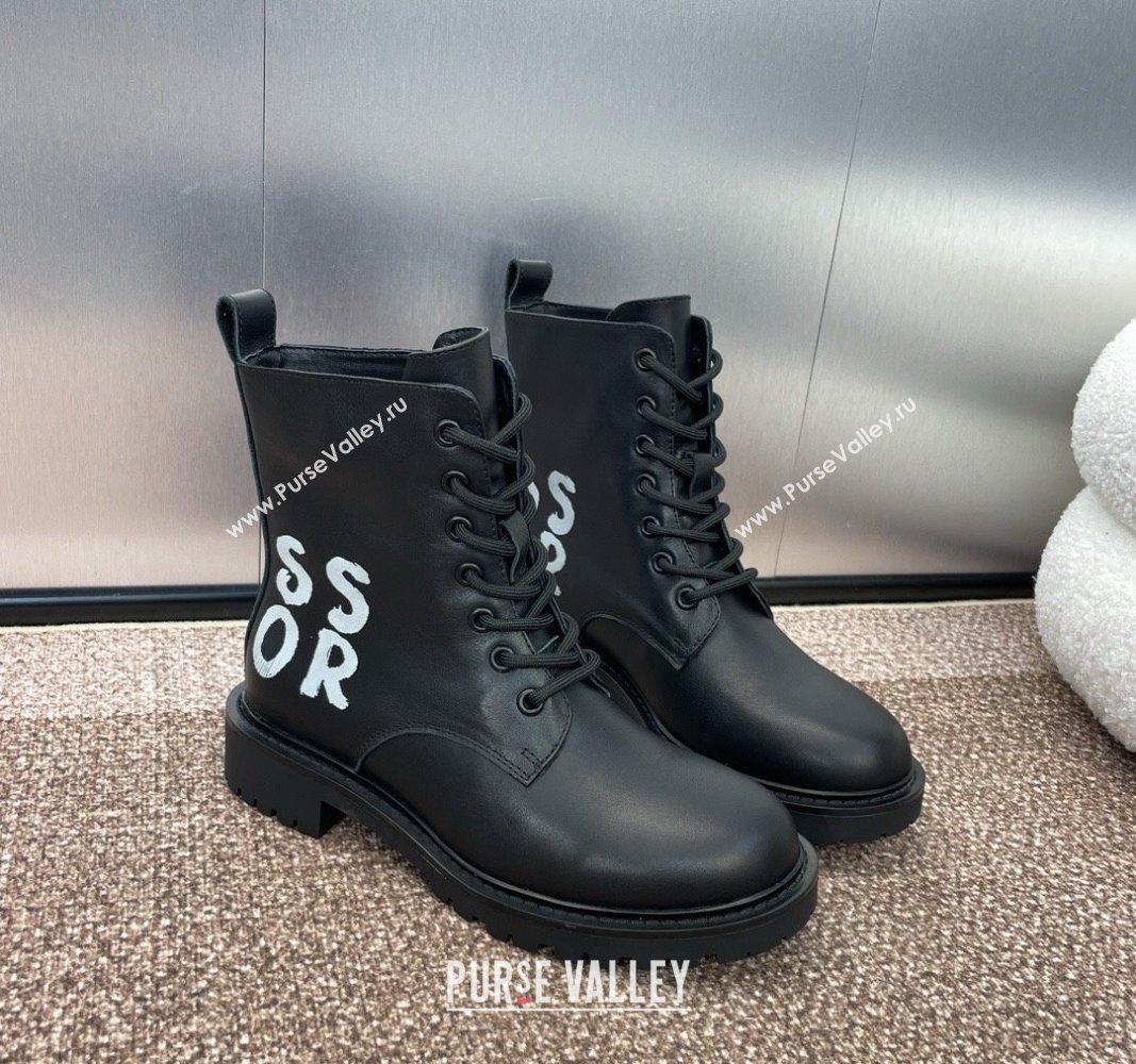 Dior Miss Dior Lace-up Ankle Boots in Calfskin Leather Black 2024 DR090501 (SS-240905001)