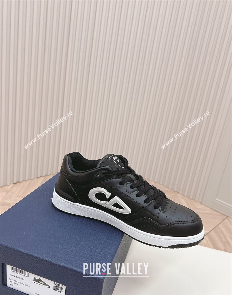 DIOR AND STONE ISLAND B57 Low-Top Sneakers in Smooth Calfskin Black 2024 0905 (KL-240905016)