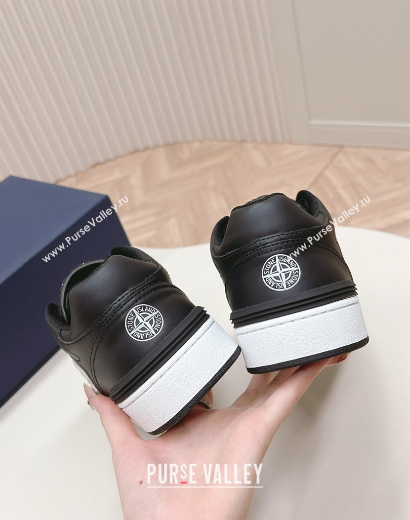 DIOR AND STONE ISLAND B57 Low-Top Sneakers in Smooth Calfskin Black 2024 0905 (KL-240905016)