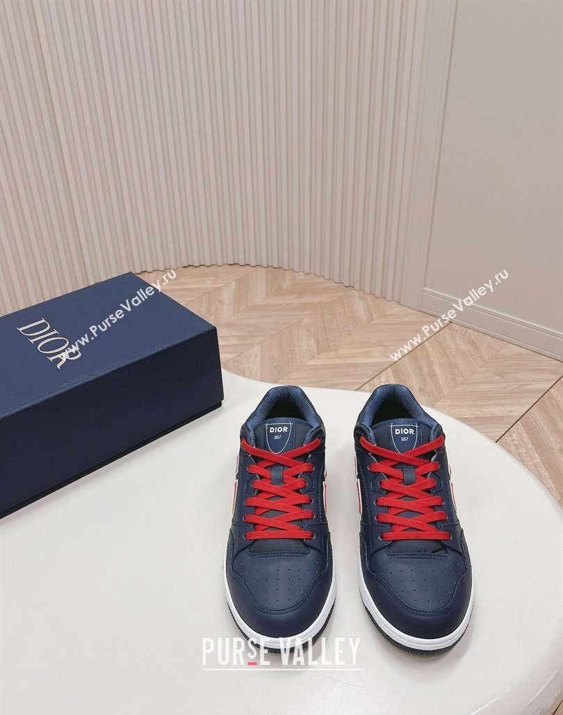 DIOR AND STONE ISLAND B57 Low-Top Sneakers in Smooth Calfskin Dark Blue 2024 0905 (KL-240905017)