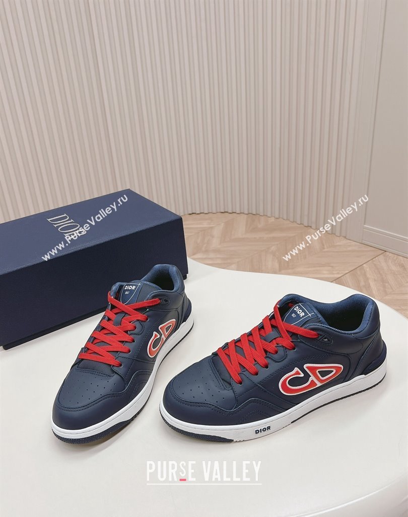 DIOR AND STONE ISLAND B57 Low-Top Sneakers in Smooth Calfskin Dark Blue 2024 0905 (KL-240905017)