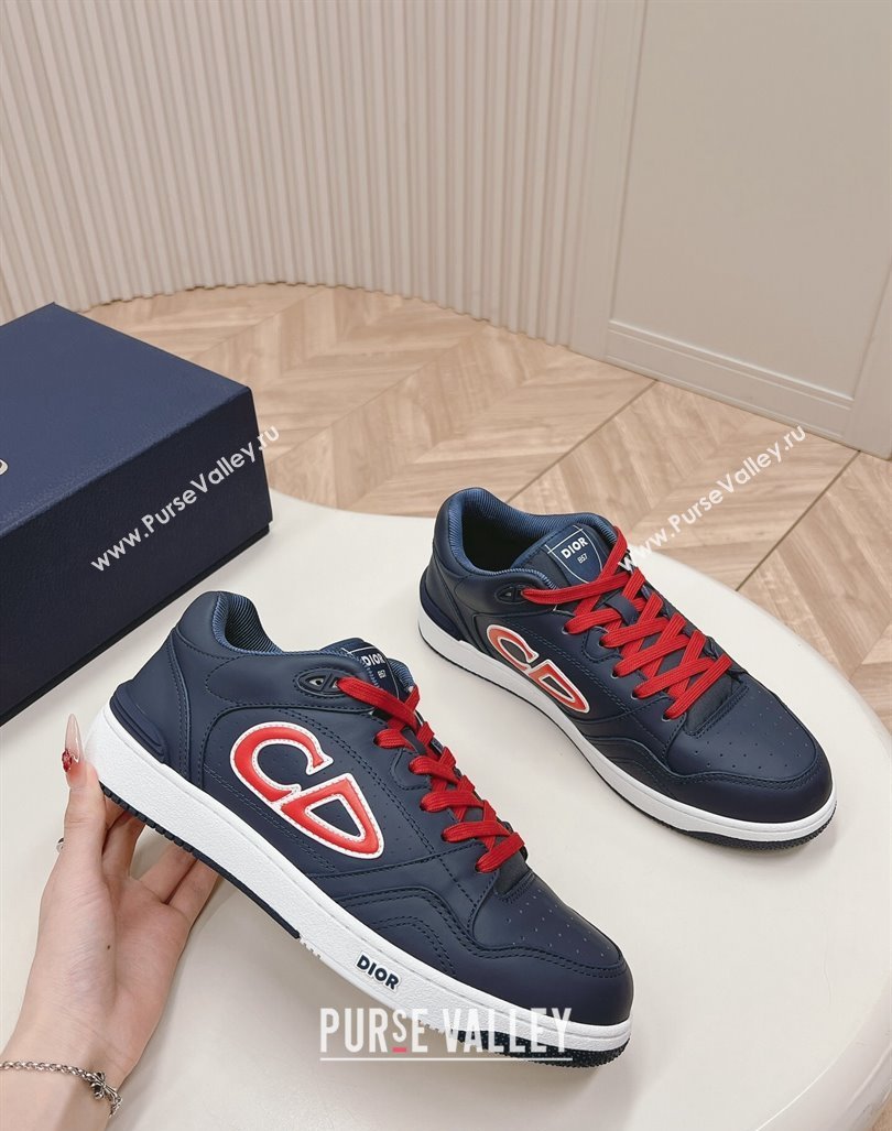 DIOR AND STONE ISLAND B57 Low-Top Sneakers in Smooth Calfskin Dark Blue 2024 0905 (KL-240905017)