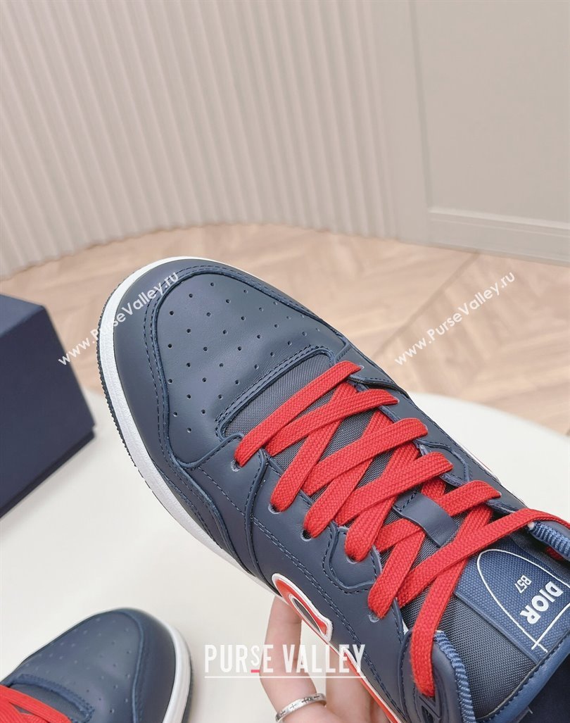 DIOR AND STONE ISLAND B57 Low-Top Sneakers in Smooth Calfskin Dark Blue 2024 0905 (KL-240905017)