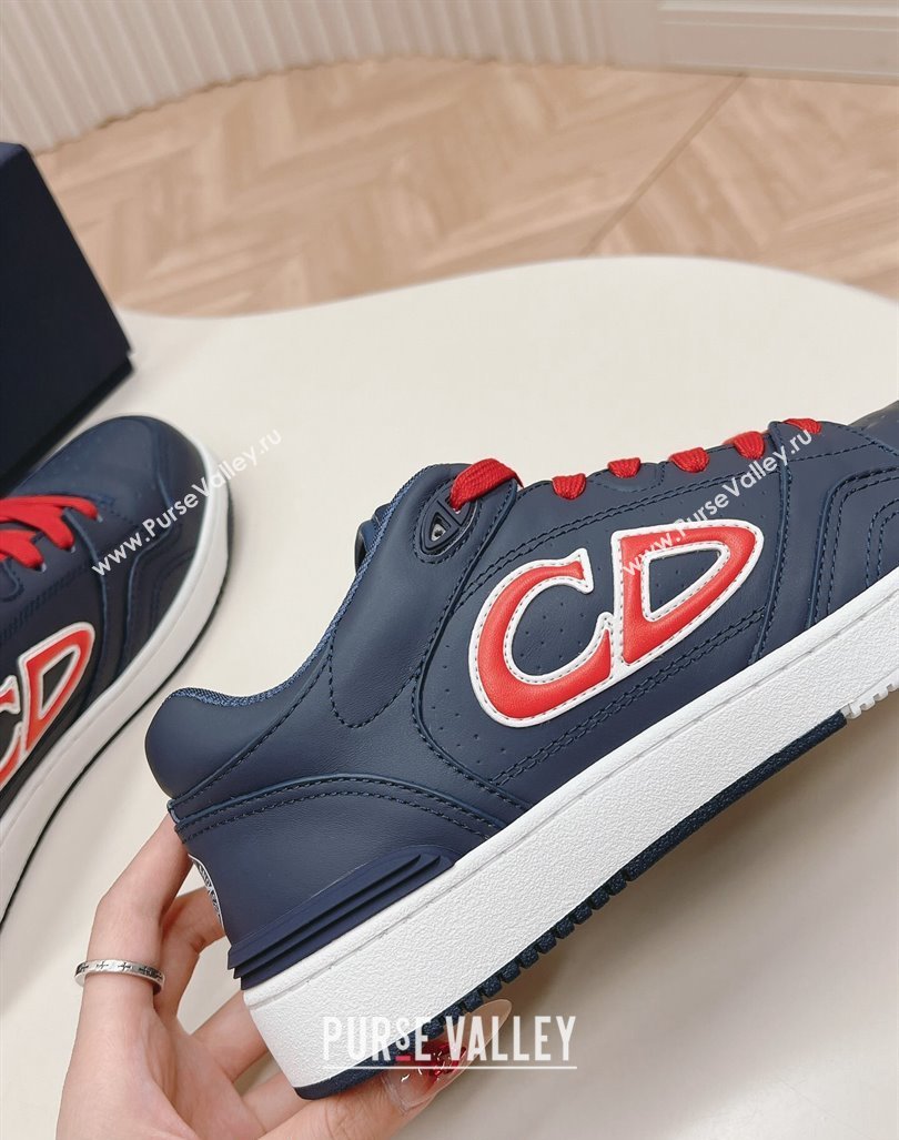 DIOR AND STONE ISLAND B57 Low-Top Sneakers in Smooth Calfskin Dark Blue 2024 0905 (KL-240905017)