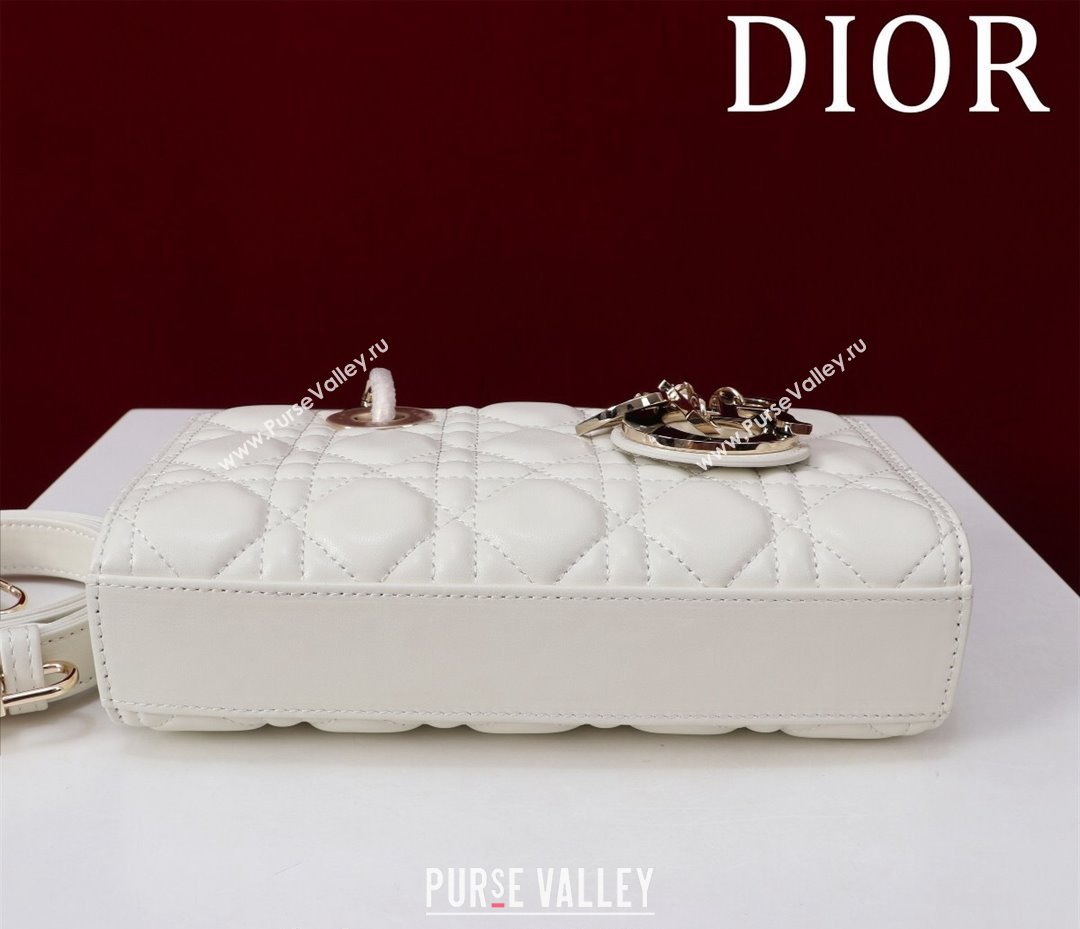 Dior Small Lady D-Joy Bag in Two-Tone Cannage Lambskin White/Black 2024 M0541 (XXG-240923069)