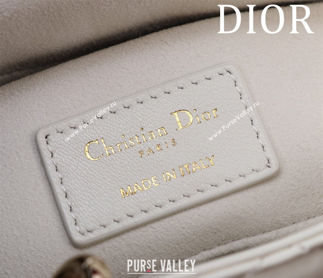 Dior Small Lady D-Joy Bag in Two-Tone Cannage Lambskin White/Black 2024 M0541 (XXG-240923069)