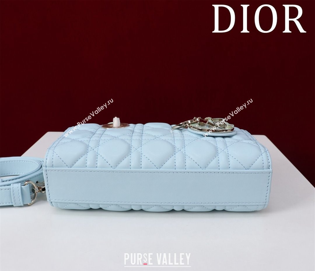 Dior Small Lady D-Joy Bag in Two-Tone Cannage Lambskin Blue/Geen 2024 M0541 (XXG-240923070)