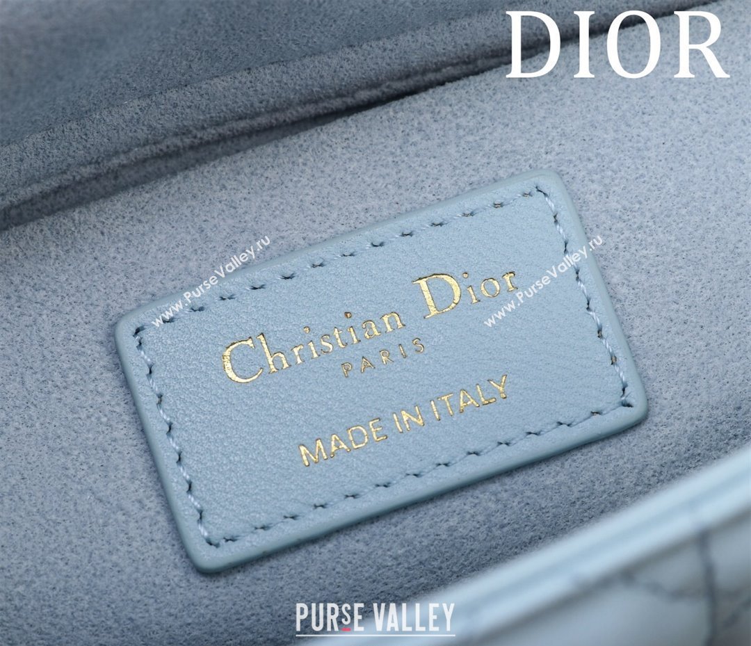 Dior Small Lady D-Joy Bag in Two-Tone Cannage Lambskin Blue/Geen 2024 M0541 (XXG-240923070)