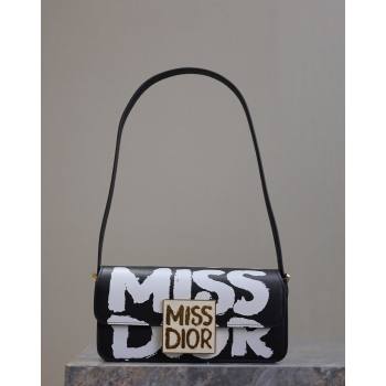 Dior Miss Dior Flap Bag in Miss Dior Graffiti Printed Calfskin Black/White2 2024 DR2610 (XXG-240923092)