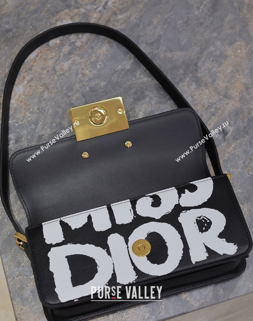 Dior Miss Dior Flap Bag in Miss Dior Graffiti Printed Calfskin Black/White2 2024 DR2610 (XXG-240923092)