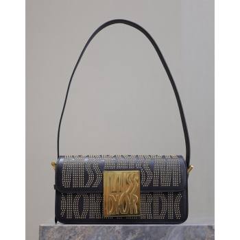 Dior Miss Dior Flap Bag in Black Miss Dior Allover Calfskin with Gold-Finish Studs 2024 DR2610 (XXG-240923093)