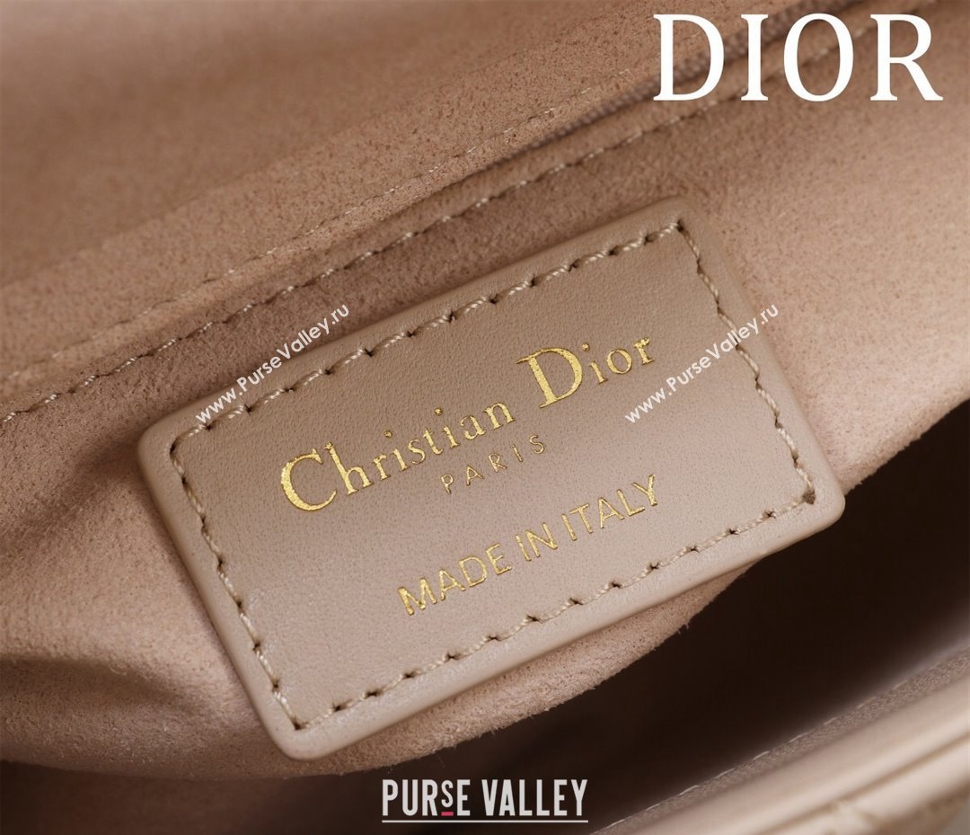 Dior Mini Lady Dior Bag in Two-Tone Cannage Lambskin Beige/White 2024 M0505 (XXG-240923071)