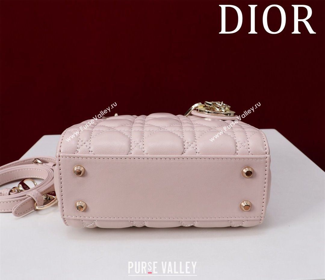 Dior Mini Lady Dior Bag in Two-Tone Cannage Lambskin Pink/Green 2024 M0505 (XXG-240923072)