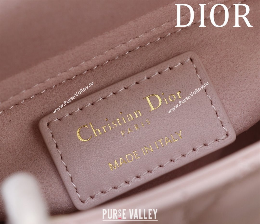 Dior Mini Lady Dior Bag in Two-Tone Cannage Lambskin Pink/Green 2024 M0505 (XXG-240923072)