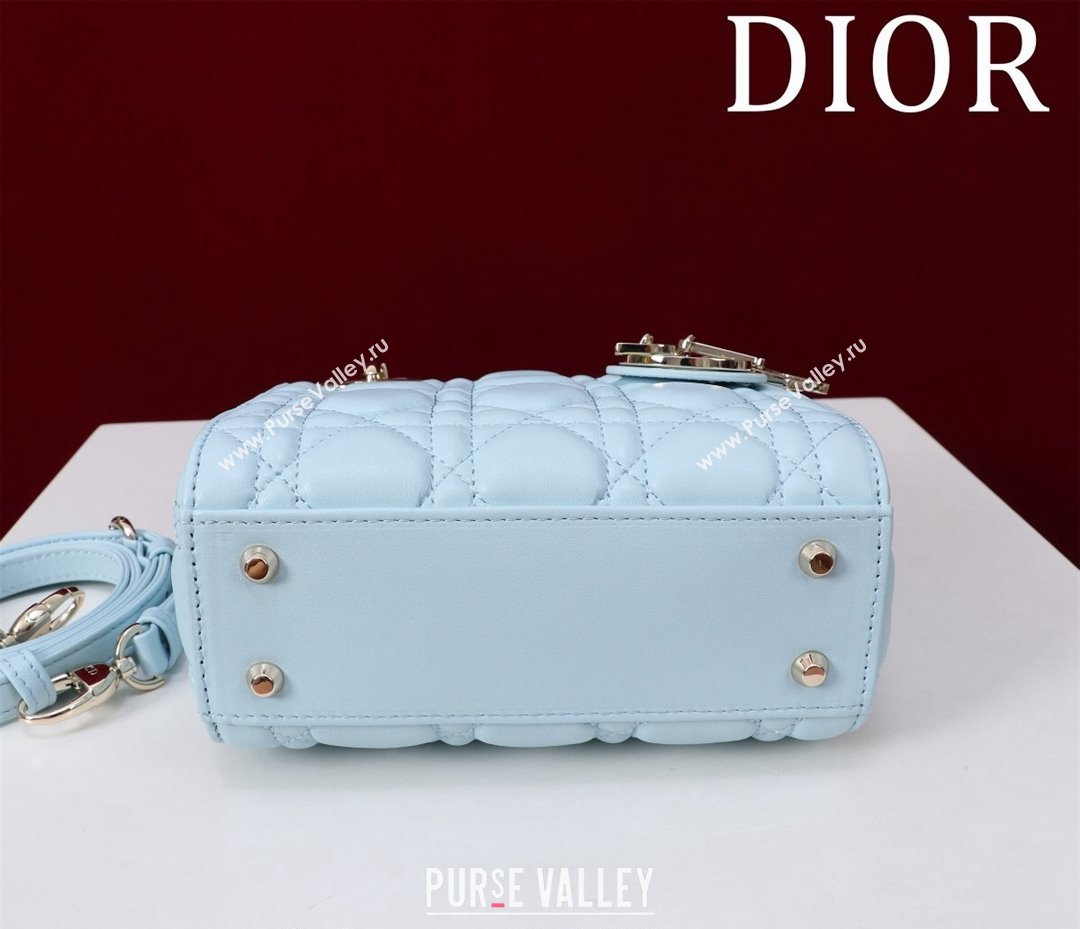 Dior Mini Lady Dior Bag in Two-Tone Cannage Lambskin Blue/Green 2024 M0505 (XXG-240923074)