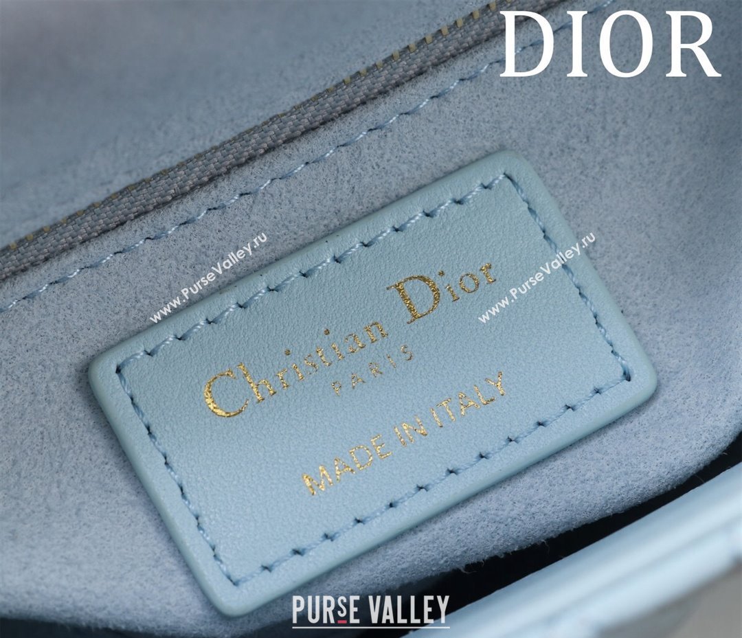 Dior Mini Lady Dior Bag in Two-Tone Cannage Lambskin Blue/Green 2024 M0505 (XXG-240923074)