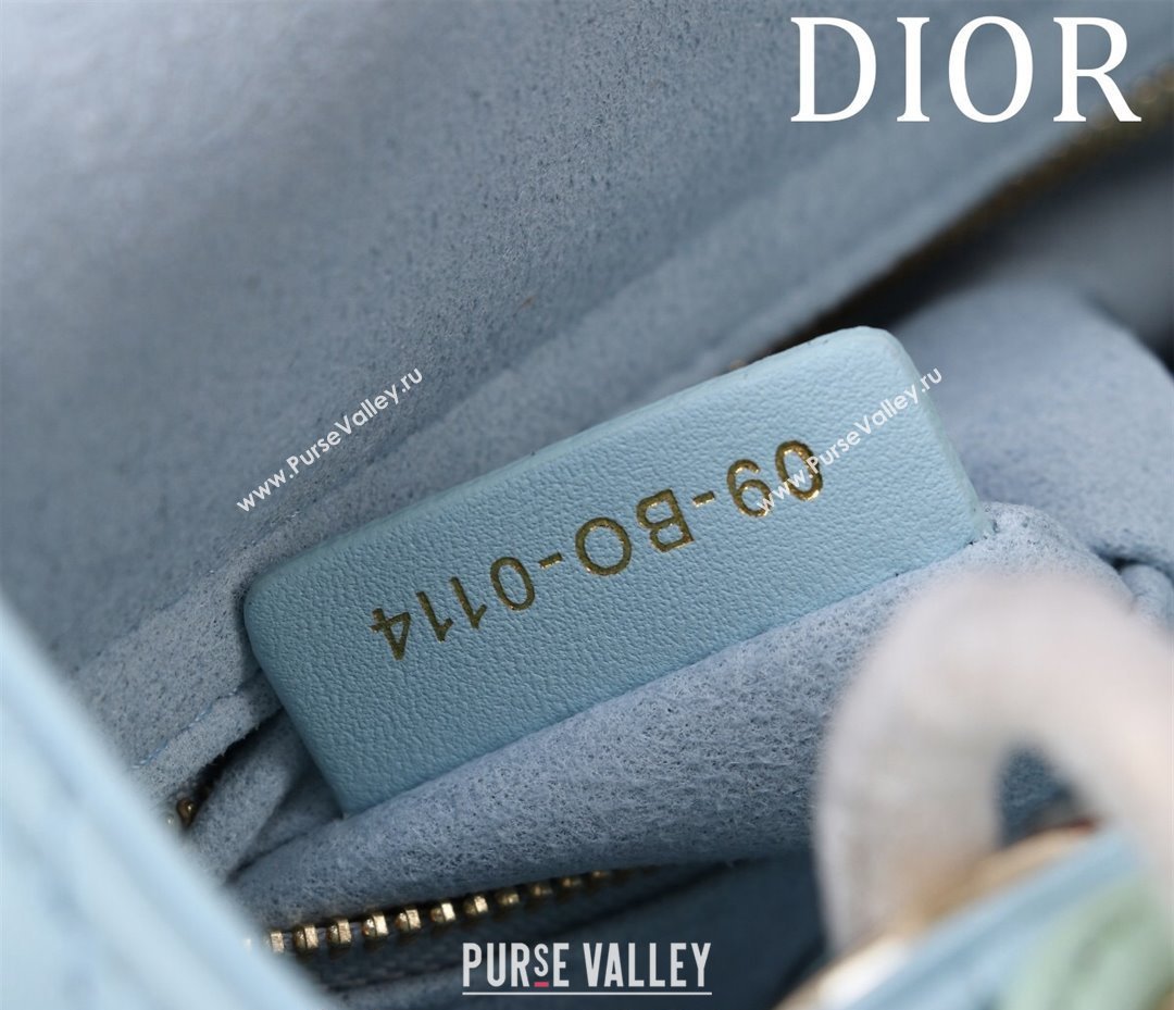 Dior Mini Lady Dior Bag in Two-Tone Cannage Lambskin Blue/Green 2024 M0505 (XXG-240923074)