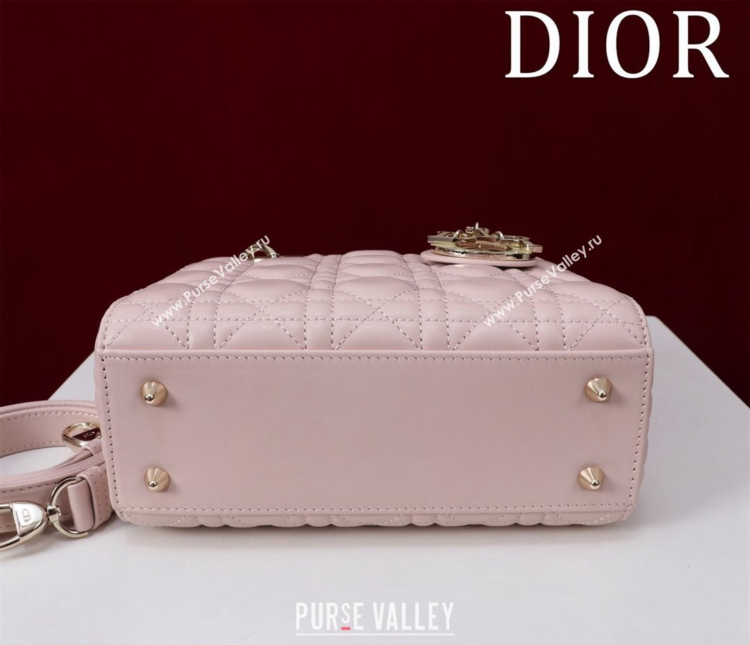 Dior Small Lady Bag in Two-Tone Cannage Lambskin Pink/Green 2024 M0538 (XXG-240923076)