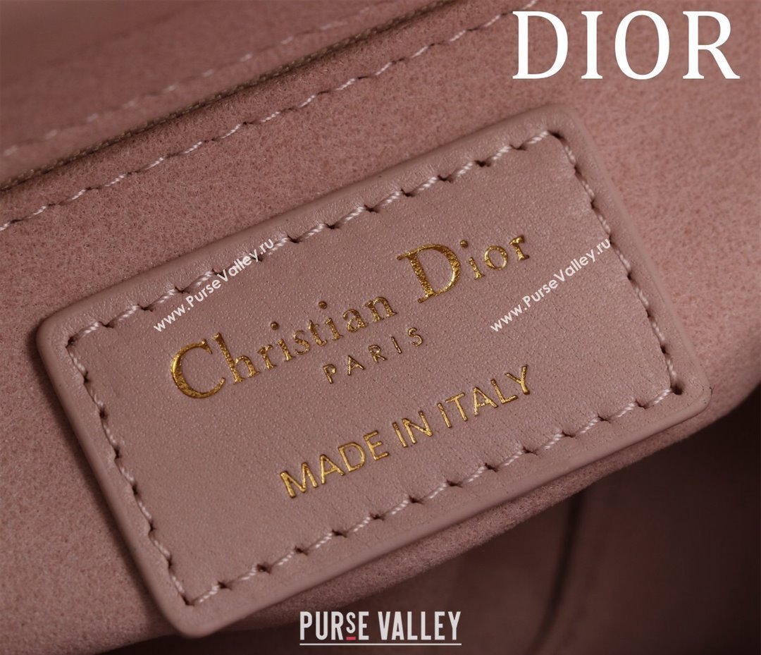 Dior Small Lady Bag in Two-Tone Cannage Lambskin Pink/Green 2024 M0538 (XXG-240923076)