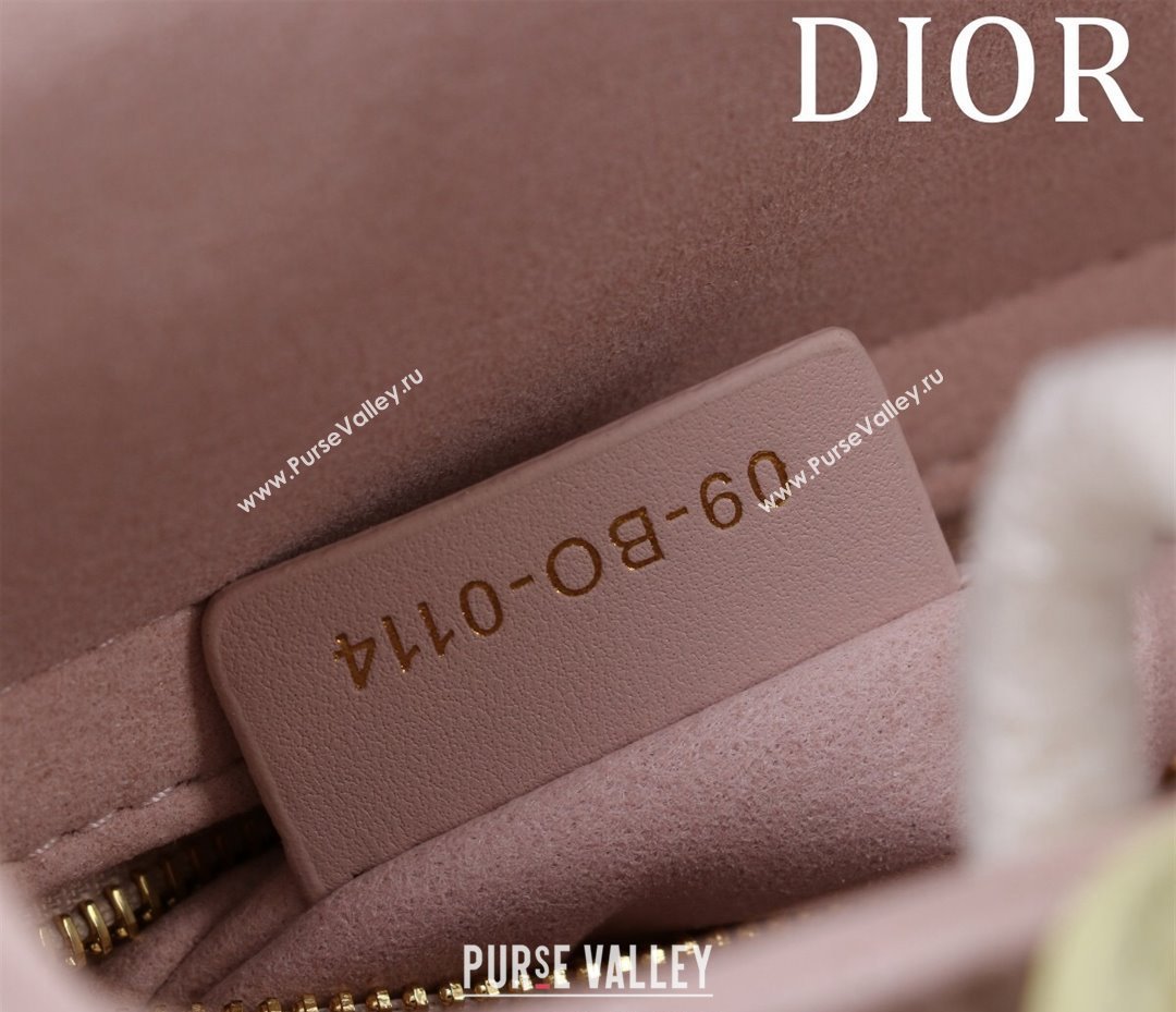 Dior Small Lady Bag in Two-Tone Cannage Lambskin Pink/Green 2024 M0538 (XXG-240923076)