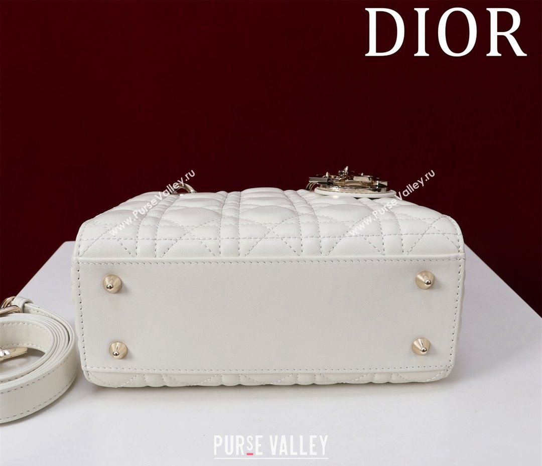 Dior Small Lady Bag in Two-Tone Cannage Lambskin White/Black 2024 M0538 (XXG-240923077)