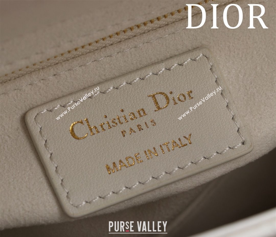 Dior Small Lady Bag in Two-Tone Cannage Lambskin White/Black 2024 M0538 (XXG-240923077)