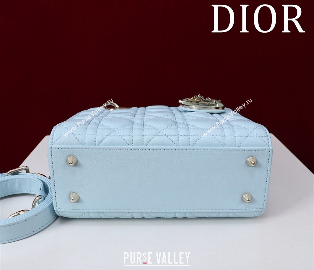 Dior Small Lady Bag in Two-Tone Cannage Lambskin Blue/Green 2024 M0538 (XXG-240923078)