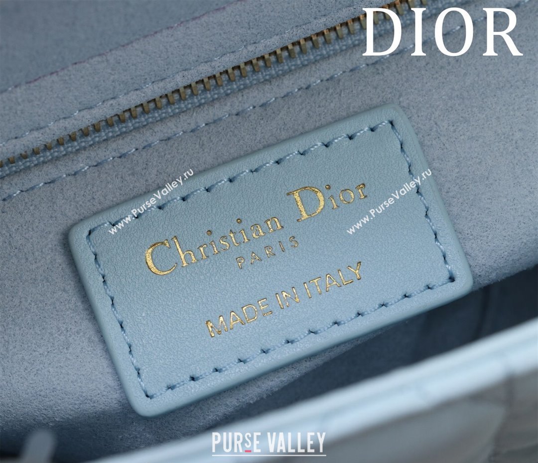 Dior Small Lady Bag in Two-Tone Cannage Lambskin Blue/Green 2024 M0538 (XXG-240923078)