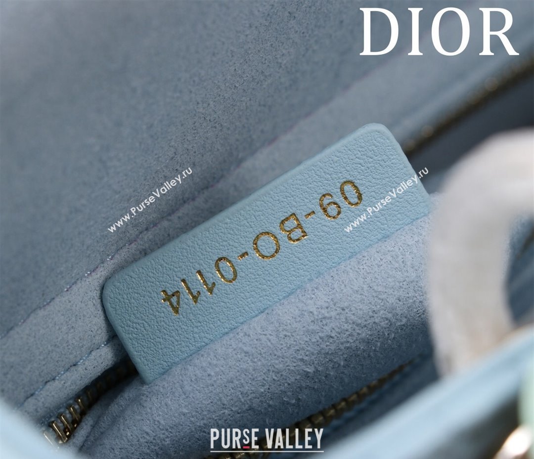 Dior Small Lady Bag in Two-Tone Cannage Lambskin Blue/Green 2024 M0538 (XXG-240923078)