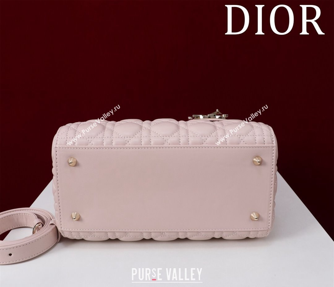 Dior Medium Lady Bag in Two-Tone Cannage Lambskin Pink/Green 2024 M0565 (XXG-240923079)