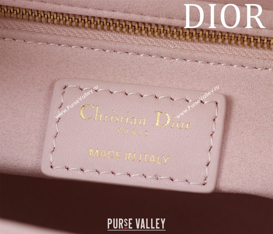 Dior Medium Lady Bag in Two-Tone Cannage Lambskin Pink/Green 2024 M0565 (XXG-240923079)