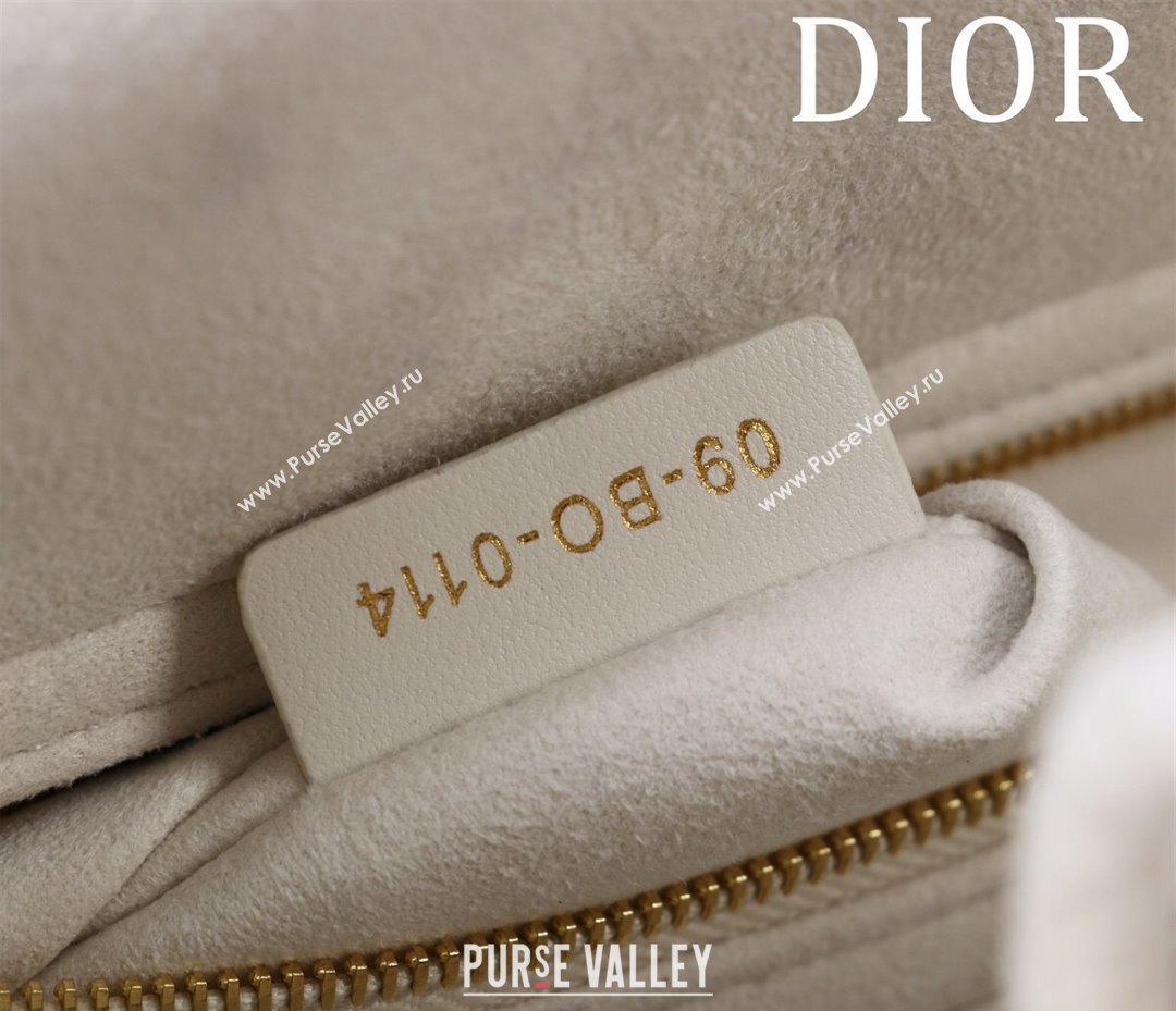 Dior Medium Lady Bag in Two-Tone Cannage Lambskin White/Black 2024 M0565 (XXG-240923081)